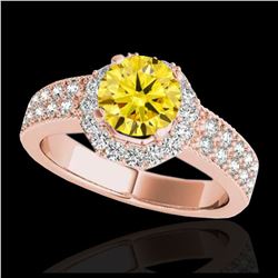 2.01 ctw Fancy Black Diamond Art Deco 3 Stone Ring 18K Yellow Gold