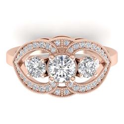 1.85 ctw VS/SI Diamond 2pc Wedding Set Halo 14K White Gold