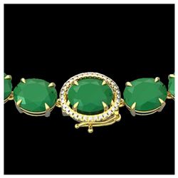 7.18 ctw Sapphire & Diamond Necklace 14K White Gold