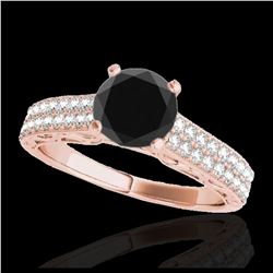 1 ctw Intense Yellow Diamond Art Deco Ring 18K Rose Gold