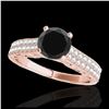 Image 1 : 1 ctw Intense Yellow Diamond Art Deco Ring 18K Rose Gold