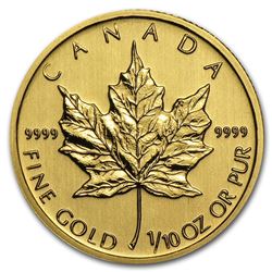 2012 Canada 1/10 oz Gold Maple Leaf BU