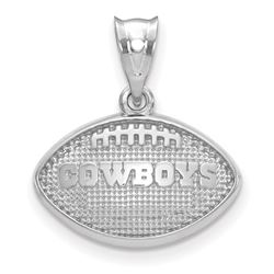 Sterling Silver Dallas Cowboys Football with Logo Pendant