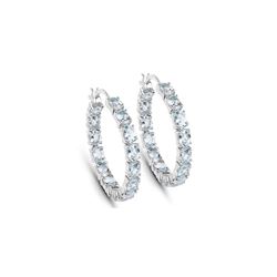 10.01 ctw Genuine Emerald and White Topaz .925 Sterling Silver Bracelet