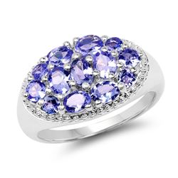 10.29 ctw Genuine Lapis And White Topaz .925 Sterling Silver Ring