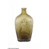 Image 1 : C. 1820s Amber Glass Flask Clinton and Lafayette Significant C. 1820s Amber Glass Flask With DeWitt 
