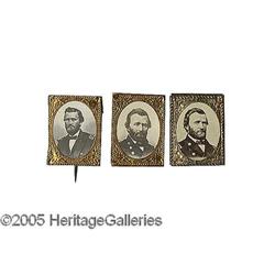 3 Different 1868 Ulysses S. Grant Campaign Pins Three Different 1868 Ulysses S. Grant Campaign Pins,