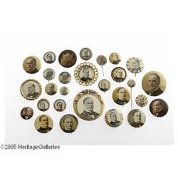 27 Different William McKinley Campaign Pinbacks A Hard-to-Assemble Collection of Twenty-Seven Differ