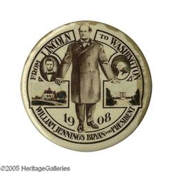 Desirable 1908 William Jennings Bryan Button One of the Most Desirable 1908 William Jennings Bryan B