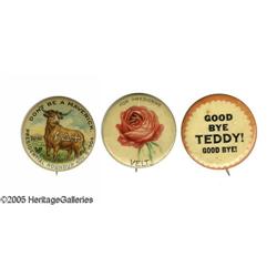 Three Teddy Roosevelt 1 1/4" Pinback Buttons Three Teddy Roosevelt 1 1/4" Pinback Buttons.