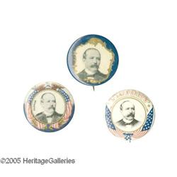 Three Alton B. Parker 1 1/4" Pinback Buttons Three Alton B. Parker Pinback Buttons.