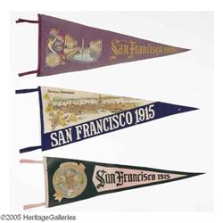 Six 1915 Panama-Pacific Exposition Pennants.  Six 1915 Panama-Pacific International Exposition Penna