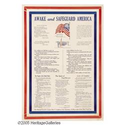 Awake and Safeguard America(Lot of 2) WWI Poster  Awake and Safeguard America 