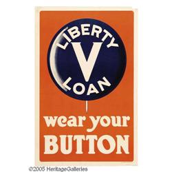Wear your Button (Lot of 2) 30 x 20  WWI  Wear your Button 