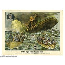 1912 Lg. Color Lithograph of the Titanic Sinking 1912 Large Color Lithograph of the Sinking of the T