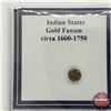 Image 2 : Ancient Coin: Circa 1600-1750 India Gold Fanam of Cochin-Malabar Coast, Info Sheet