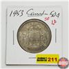 Canada Fifty Cent 1953 SF LD