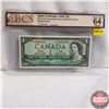 Image 1 : Canada $1 Bill 1954* Replacement Note (Bouey/Rasminsky) *CF0620389 (BCS Grade : CHOICE UNC 64 Origin