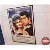 Image 1 : Framed GREASE Movie Poster (34"H x 24"W) (Note: Frame glass cracked)