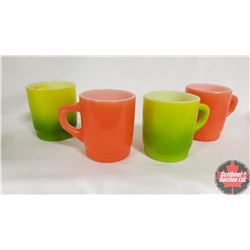 4 Retro Fireking Coffee Mugs