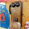 Image 2 : Wood Box Wall Mount Switchboard Telephone