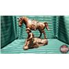 Image 1 : 1970's Austin Productions Horse & Cowboy Chalk Statue with Bronze Finish (10lbs)