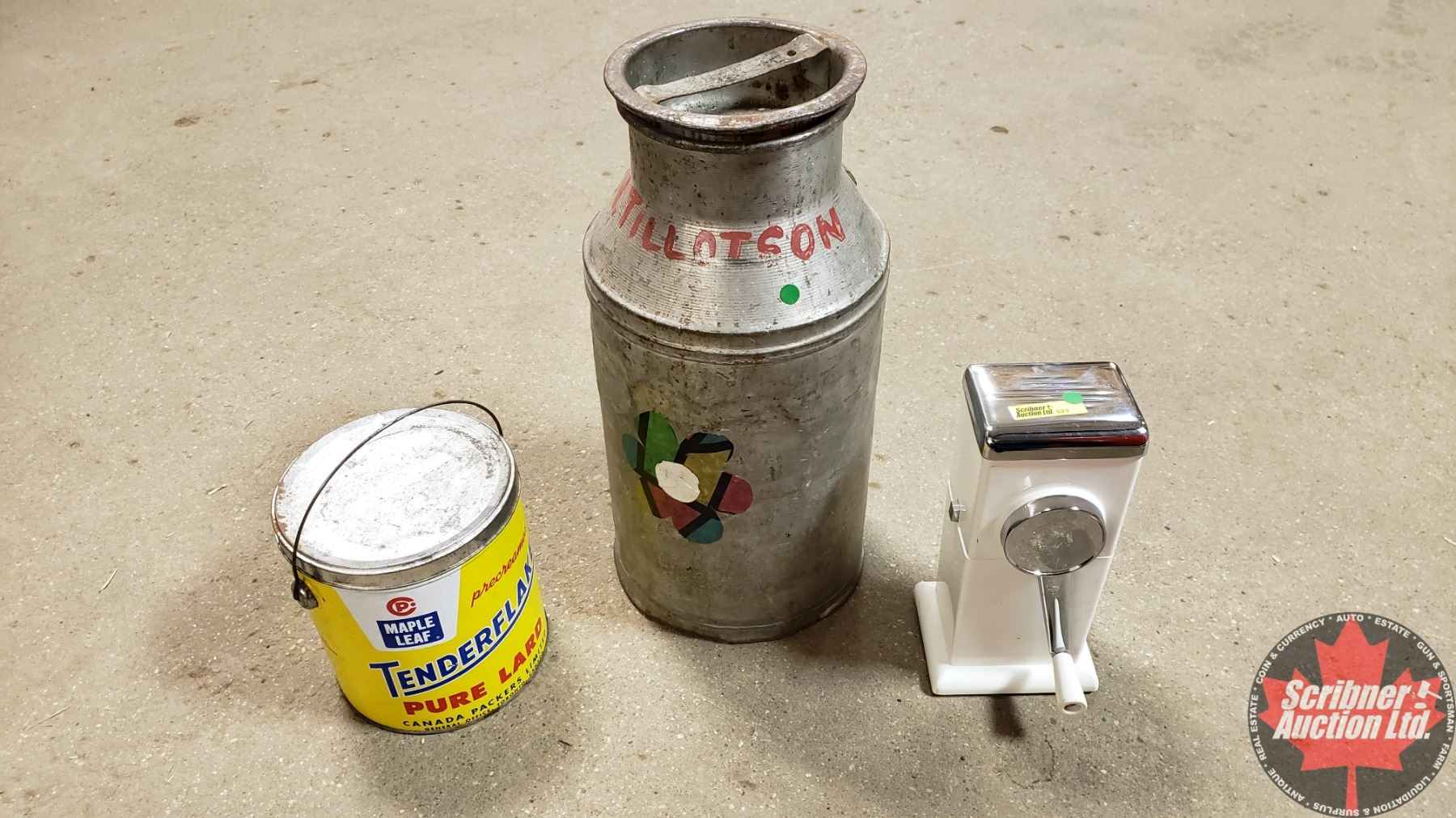 Kitchen Trio Cream Can, Lard Pail & Ice Crusher