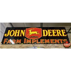 Double Sided Porcelain Sign Quality Reproduction  John Deere Farm Implements  (19 x60 )