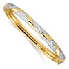 Image 1 : 14k W/White Rhodium Diamond Cut Criss-Cross Bangle