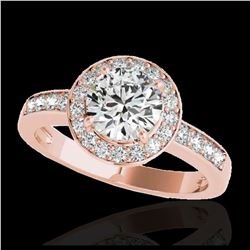 2 ctw VS Black Diamond Solitaire Halo Ring 10K Rose Gold