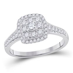14kt White Gold Round Diamond Bridal Wedding Engagement Ring Band Set 1/4 Cttw