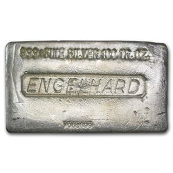 100 oz Silver Bar - Engelhard (Poured)