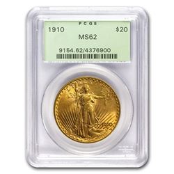 1910 $20 Saint-Gaudens Gold Double Eagle MS-62 PCGS