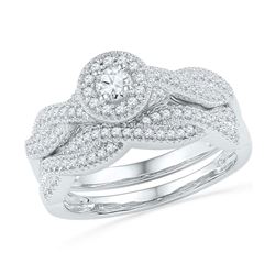 14kt Two-tone Gold Round Diamond Solitaire Bridal Wedding Engagement Ring 3/4 Cttw