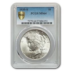 1935-S Peace Dollar MS-64 PCGS