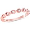 Image 1 : 10kt White Gold Round Diamond Rose-tone Rope Infinity Pendant 1/4 Cttw
