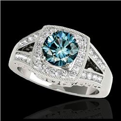 15.2 ctw Sapphire & Diamond Halo Bracelet 10K White Gold