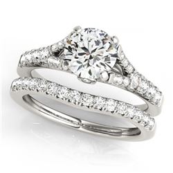 1.43 ctw Emerald & Diamond Ring 18K White Gold