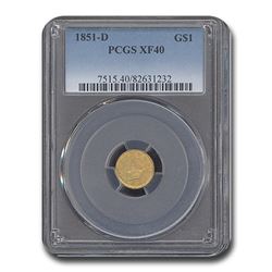 1851-D $1 Liberty Head Gold XF-40 PCGS