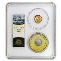 1856 $2.50 Lib Gold SS Central America MS-62+ PCGS (Ship of Gold)
