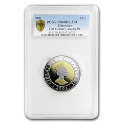 2001 Gibraltar Tri-Metal 5 Crown PR-68 PCGS