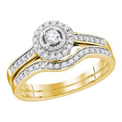 10kt Yellow Gold Round Diamond Moving Twinkle Solitaire Bridal Wedding Engagement Ring 1/4 Cttw
