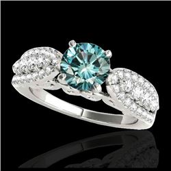 1.70 ctw H-SI/I Diamond Solitaire Halo Ring 10K Yellow Gold