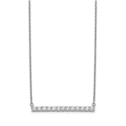 14k White Gold .65ct Diamond Bar Necklace - 18 in.