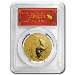 2020 Australia 1 oz Gold Lunar Mouse MS-70 PCGS (FD\, Red Label)