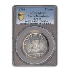 1790 Austria Netherlands Silver Florin MS-65 NGC