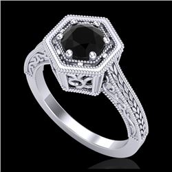 1.15 ctw SI Fancy Blue Diamond Solitaire Ring 10K Rose Gold