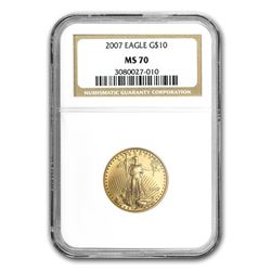 2007 1/4 oz Gold American Eagle MS-70 NGC