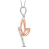 Image 1 : 10k White Gold Diamond-accented Dragonfly Winged Bug Insect Charm Pendant .03 Cttw