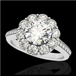 3.20 ctw Emerald & Diamond Heart Necklace 14K White Gold